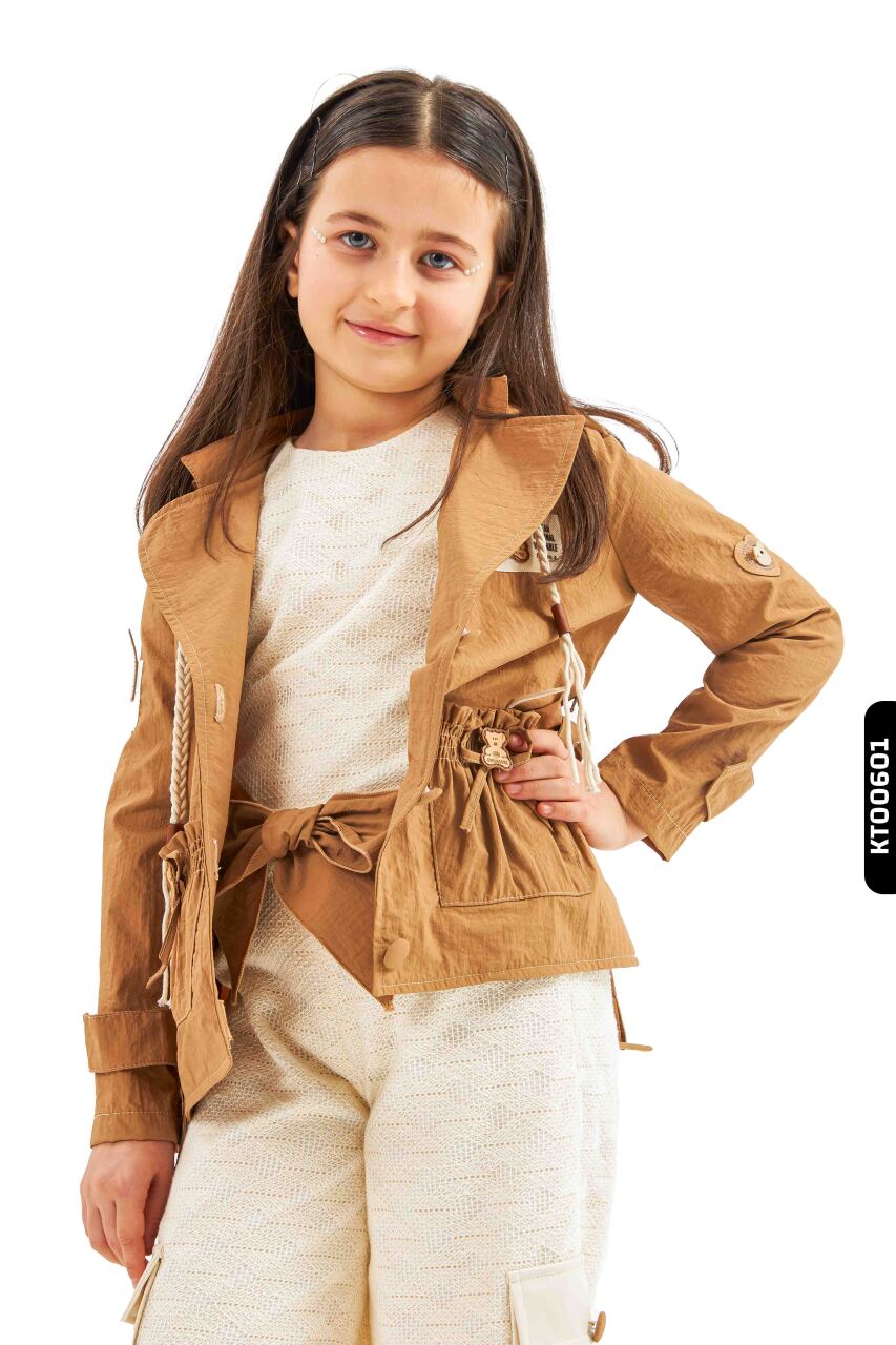 Kız Çocuk Alt Üst Takım 6-12 Yaş 3822 Ekru - Kahverengi - 2