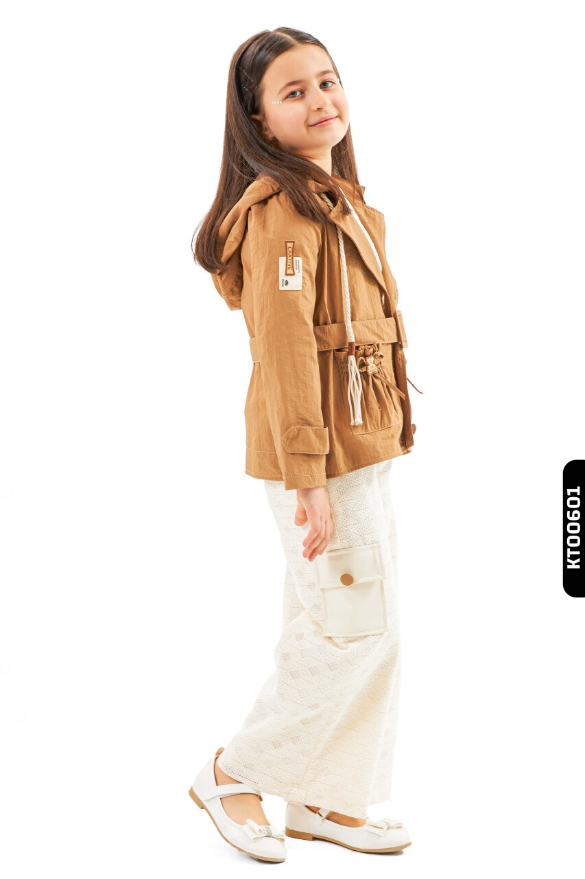 Kız Çocuk Alt Üst Takım 6-12 Yaş 3822 Ekru - Kahverengi - 3