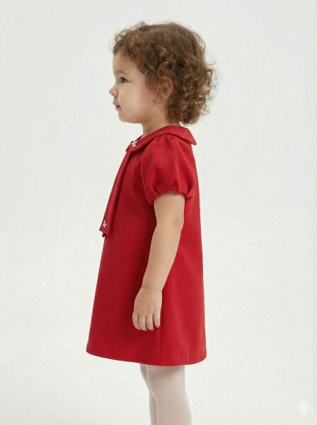 فستان بناتي بأكمام قصيرة من عمر 1 إلى 6 سنوات 2915-1 - 2