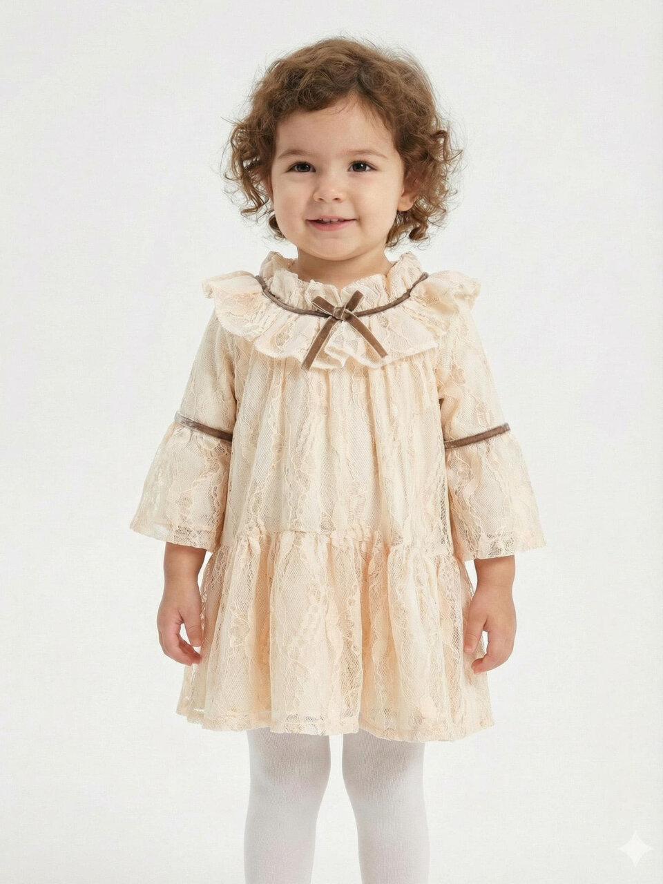 Kız Çocuk Elbise 9Ay - 5Yaş 2928 Bej - 1