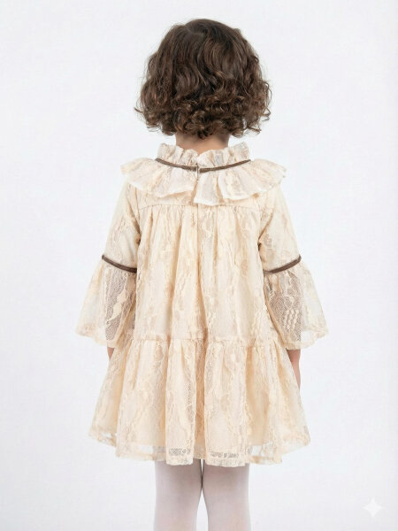 Kız Çocuk Elbise 9Ay - 5Yaş 2928 Bej - 2