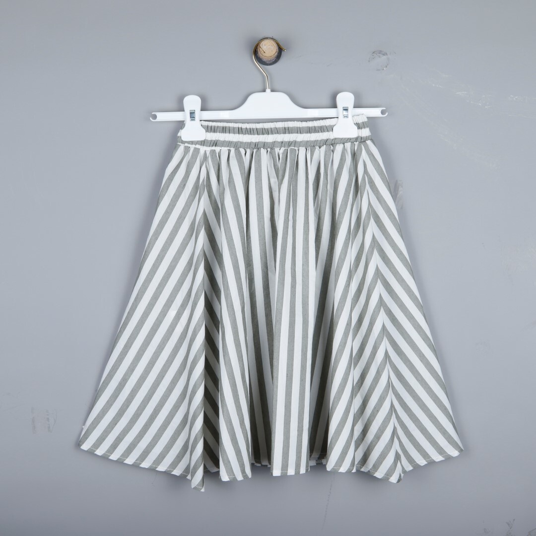 P-003324 (bes 9497) Kız Etek 6-14 Yaş Haki - 3