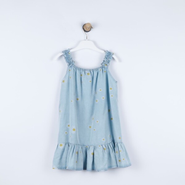 P-003391 (bes 3928) Kız Elbise 2-6 Yaş Mavi - BEST KIDS