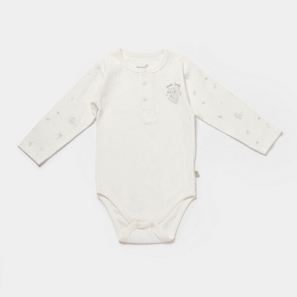 Bibaby Biorganic Koala Jungle Uzun Kol Bebek Body 56973 Gri - 1