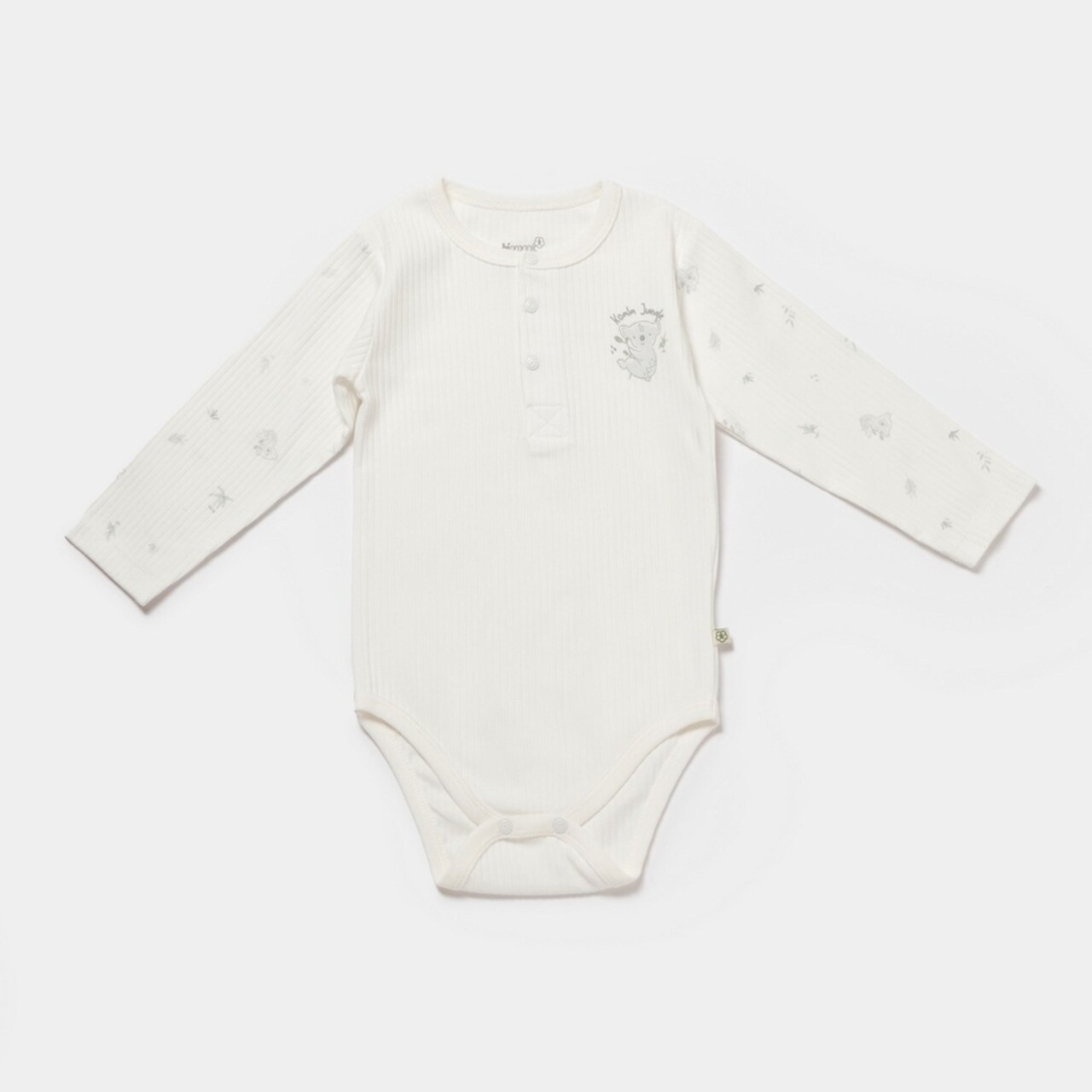 Bibaby Biorganic Koala Jungle Uzun Kol Bebek Body 56973 Gri - 1