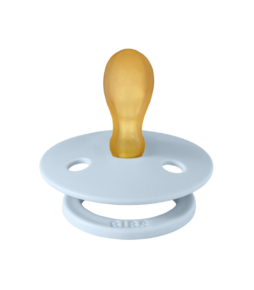 مريلة مطاطية ملونة متماثلة لهاية للأطفال من 6 إلى 12 شهرًا، لون أزرق فاتح - 1