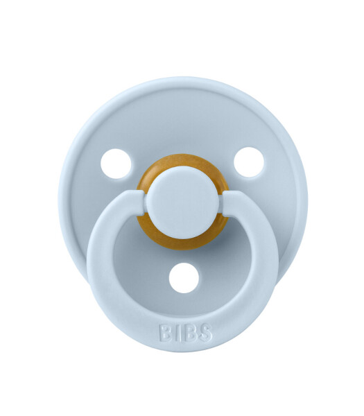 مريلة مطاطية ملونة متماثلة لهاية للأطفال من 6 إلى 12 شهرًا، لون أزرق فاتح - 2