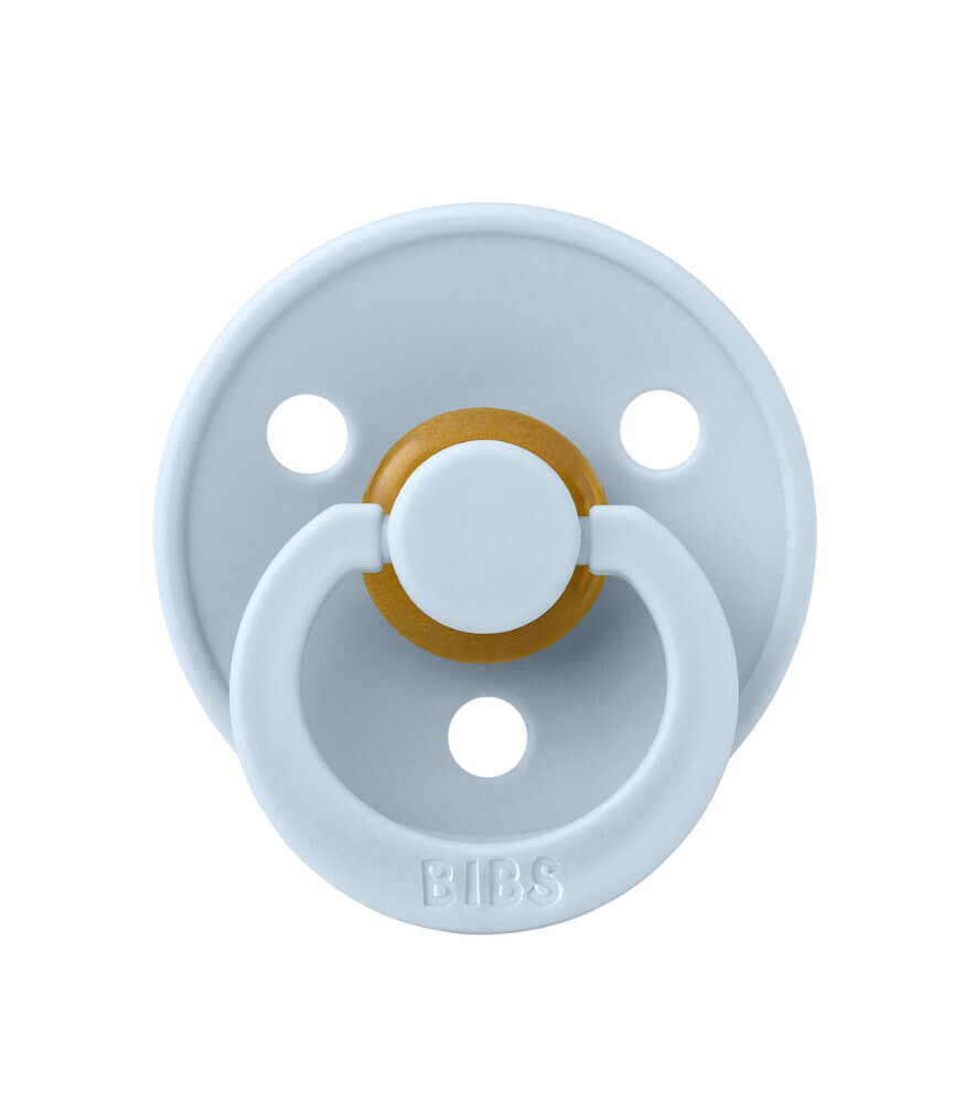 مريلة مطاطية ملونة متماثلة لهاية للأطفال من عمر 0-6 أشهر، لون أزرق فاتح - 2