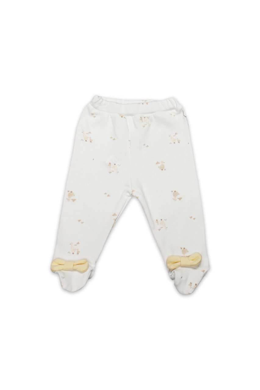 Bistyle Patikli Alt Welcome Baby Duck 16107 Sarı-Ekru - 1