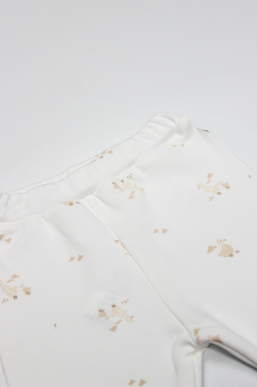 Bistyle Patikli Alt Welcome Baby Duck 16107 Sarı-Ekru - 2