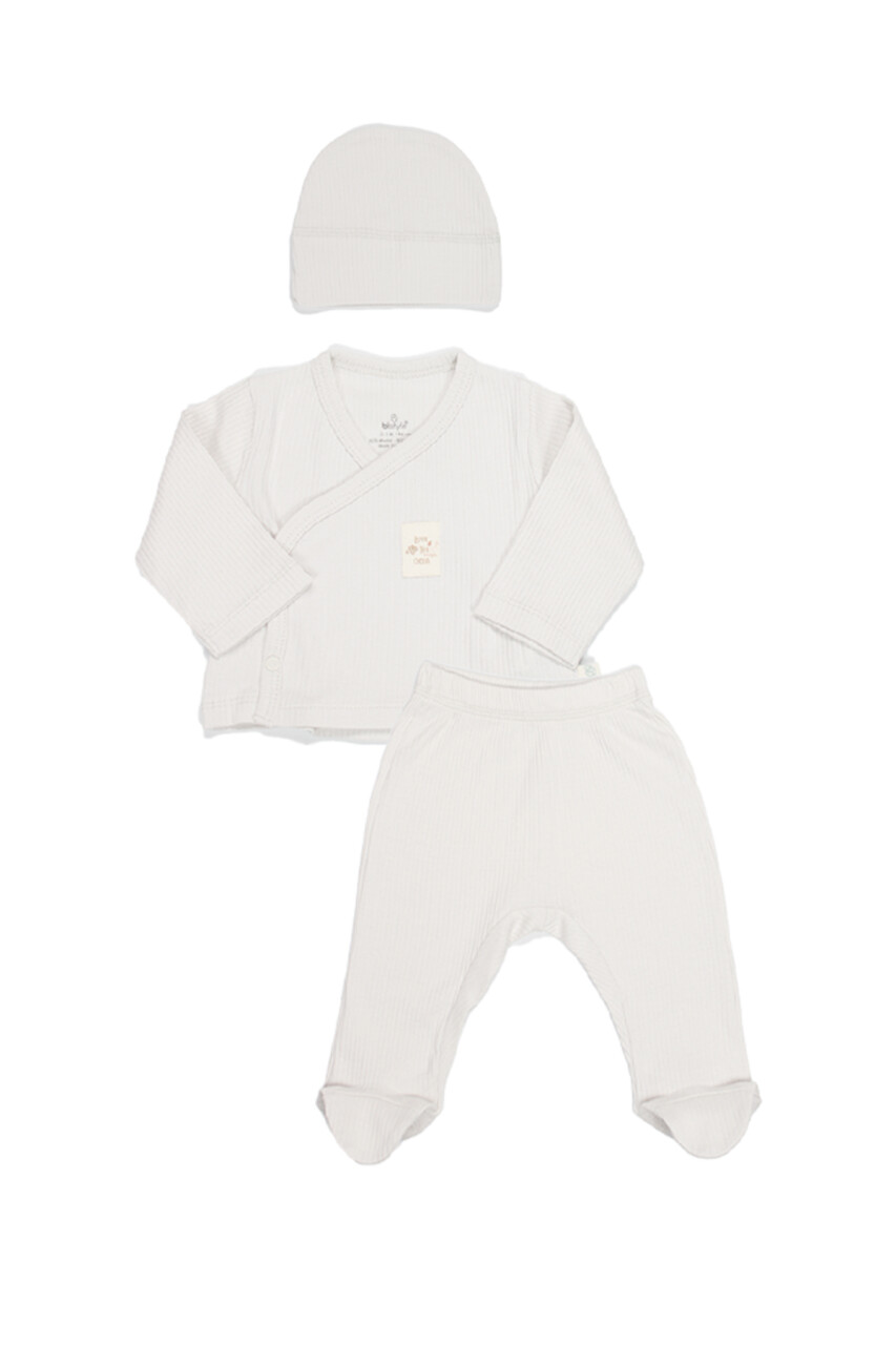 Bi̇style 3'lü Zibin Takim Modal Lovely Fishing 13119 Ekru - 1