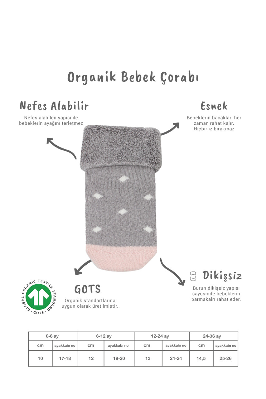 Bi̇style 2'li Havlu Soket Kaymaz Point Gi̇rl 10505 Gri Pudra - 2