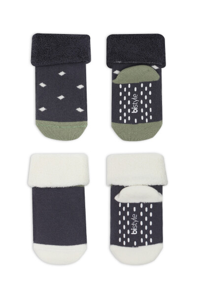 Bi̇style 2'li Havlu Soket Kaymaz Point Boy 10506 Antrasit - 3