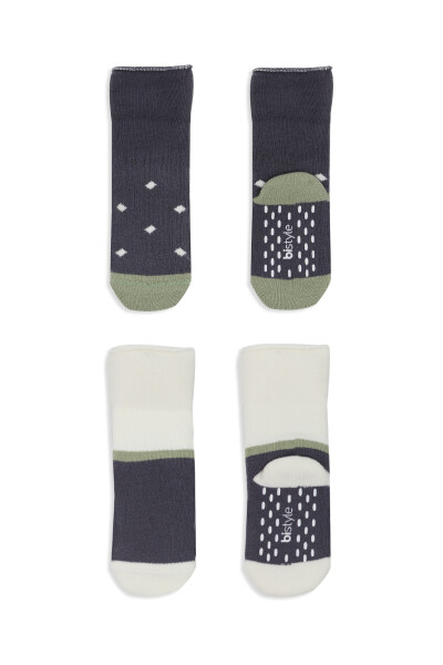 Bi̇style 2'li Havlu Soket Kaymaz Point Boy 10506 Antrasit - 4