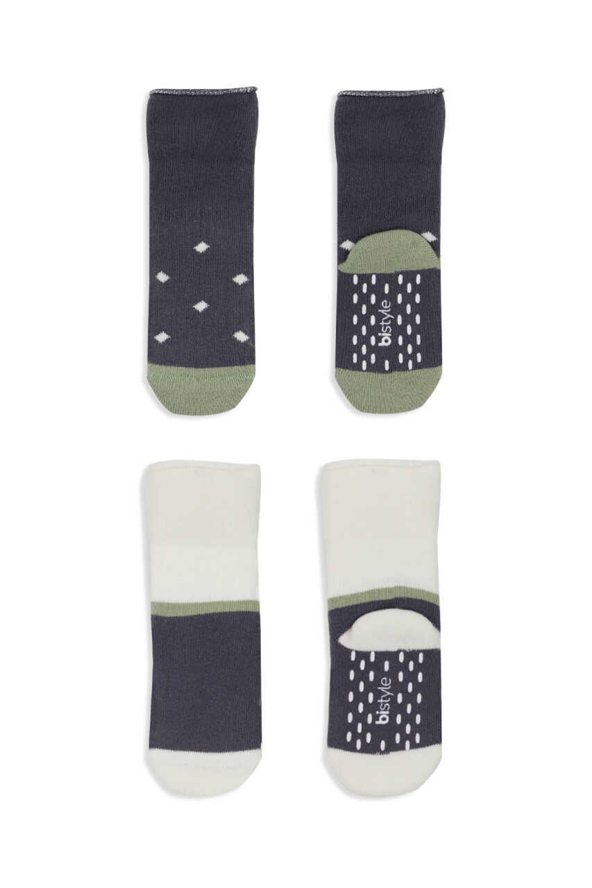 Bi̇style 2'li Havlu Soket Kaymaz Point Boy 10506 Antrasit - 4