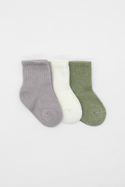Bistyle Koala Boy 3'lü Penye Soket Çorap 10133 Gri - 2