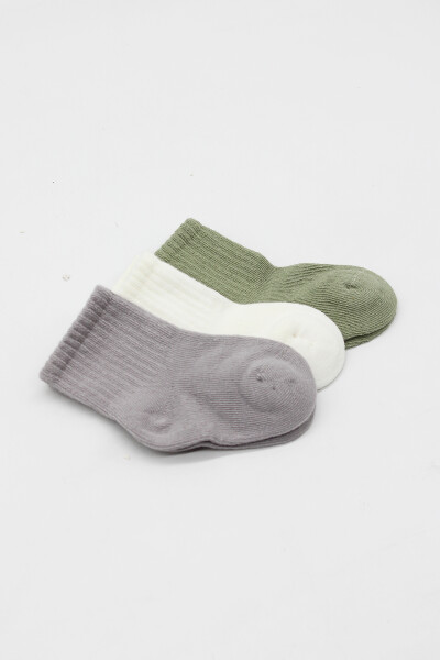 Bistyle Koala Boy 3'lü Penye Soket Çorap 10133 Gri - 3