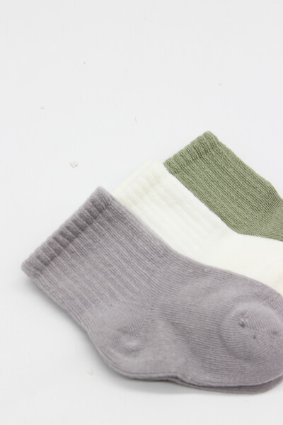 Bistyle Koala Boy 3'lü Penye Soket Çorap 10133 Gri - 4