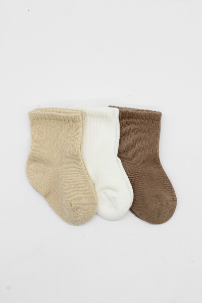 Bistyle Dog Boy 3'lü Penye Soket Çorap 10134 Bej - 2