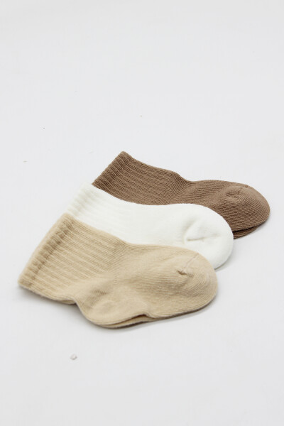 Bistyle Dog Boy 3'lü Penye Soket Çorap 10134 Bej - 3