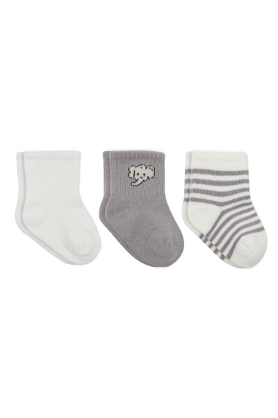 Bistyle Elephant Boy 3'lü Penye Soket Çorap 10135 Ekru - Bistyle