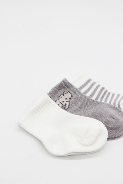 Bistyle Elephant Boy 3'lü Penye Soket Çorap 10135 Ekru - 4