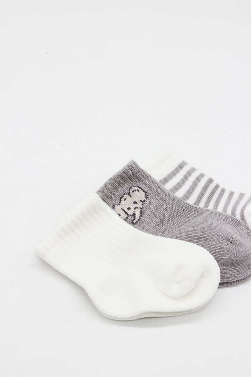 Bistyle Elephant Boy 3'lü Penye Soket Çorap 10135 Ekru - 4