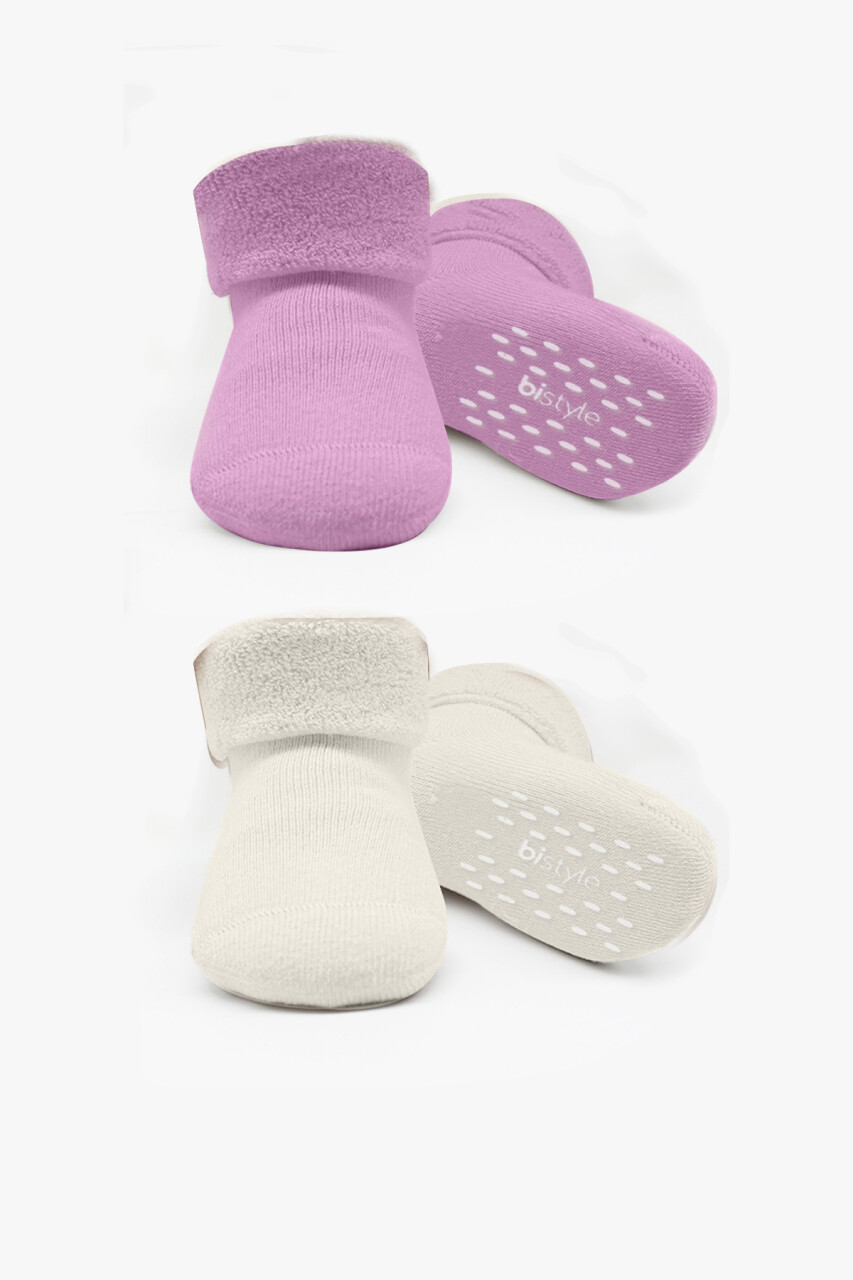 Bi̇style 2'li Havlu Soket Kaymaz Basic Gi̇rl 10507 Gül Kurusu - 1