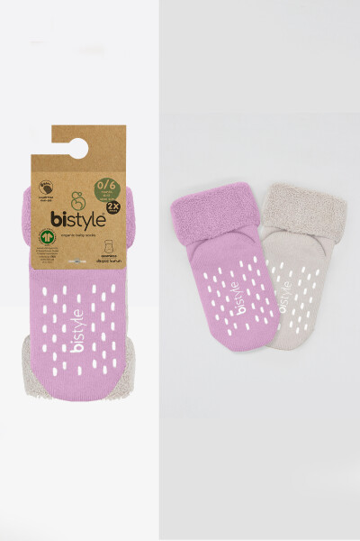 Bi̇style 2'li Havlu Soket Kaymaz Basic Gi̇rl 10507 Gül Kurusu - 5