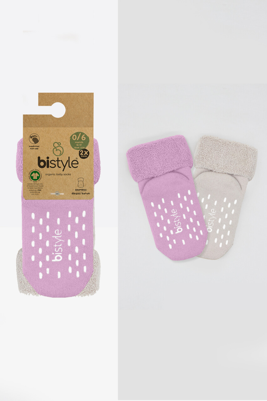 Bi̇style 2'li Havlu Soket Kaymaz Basic Gi̇rl 10507 Gül Kurusu - 5