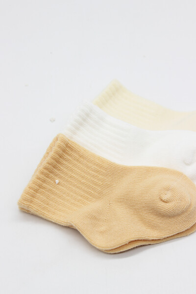 Bistyle Little Love Girl 3'lü Penye Soket Çorap 10137 Somon - 4