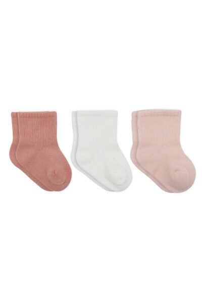 Bistyle Cherry Girl 3'lü Penye Soket Çorap 10138 Pudra - Bistyle