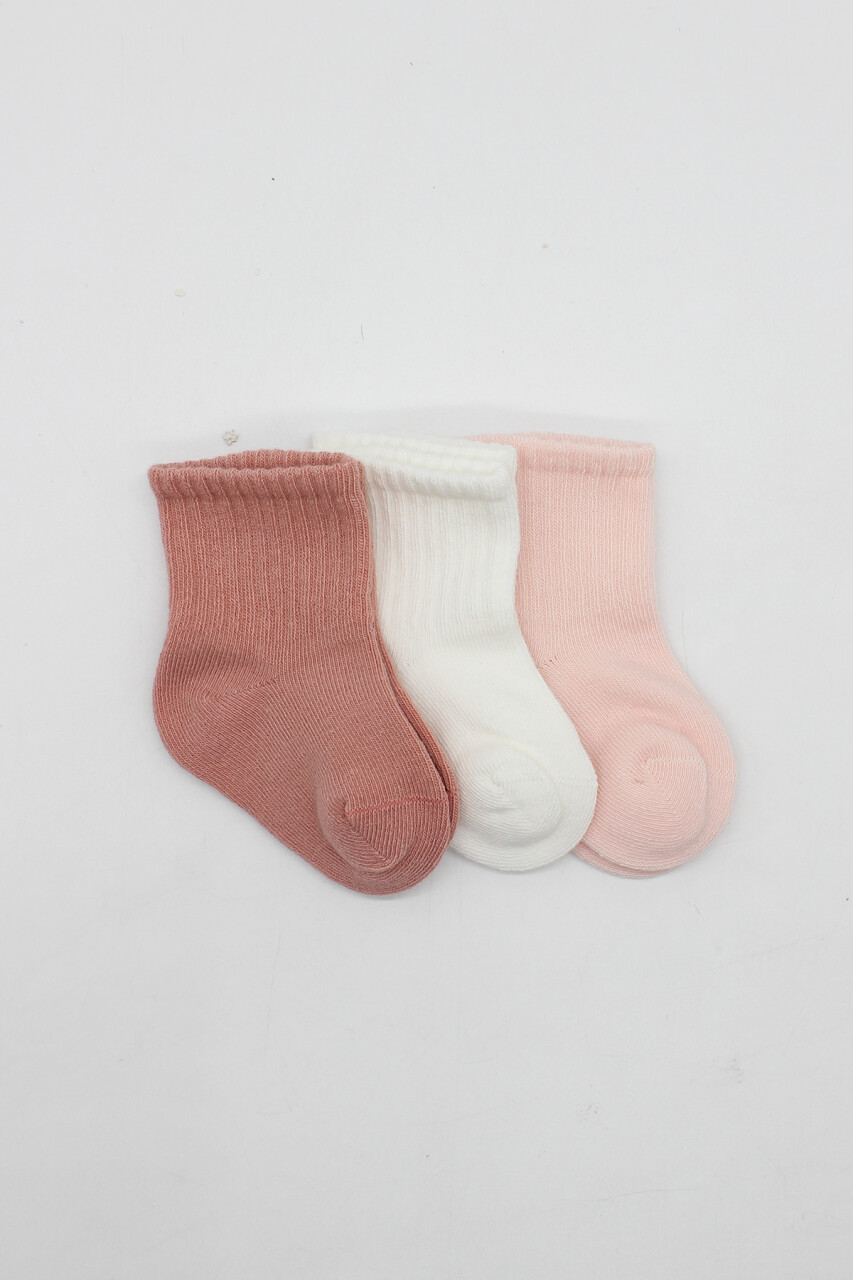 Bistyle Cherry Girl 3'lü Penye Soket Çorap 10138 Pudra - 2