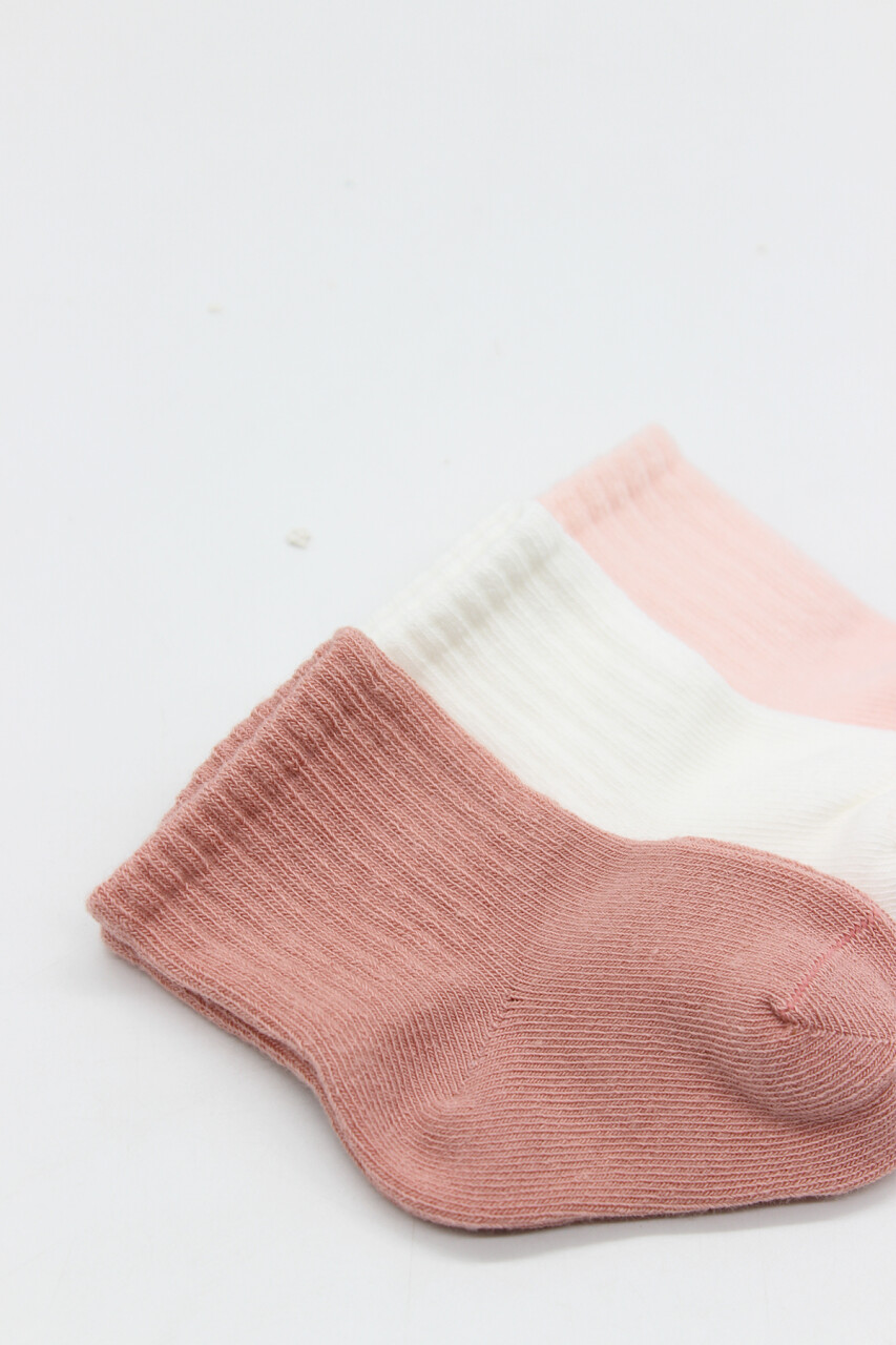 Bistyle Cherry Girl 3'lü Penye Soket Çorap 10138 Pudra - 4