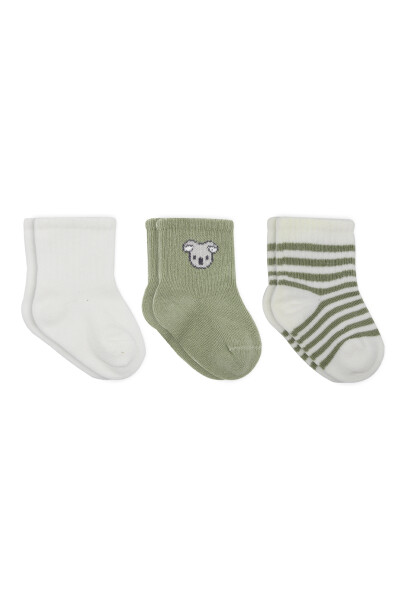Bistyle Koala Boy 3'lü Penye Soket Çorap 10133 Ekru - Bistyle