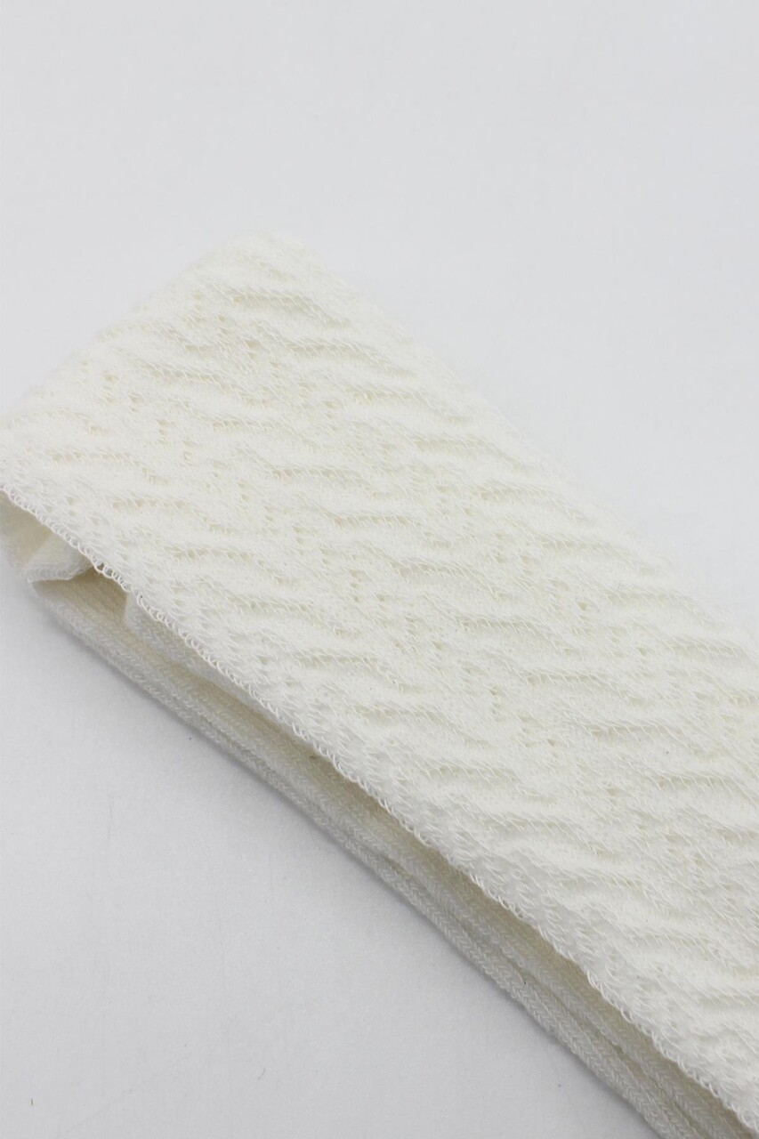 Bistyle Tekli Zikzak Kabartma Penye Külotlu Çorap BS50108 Ekru - 4