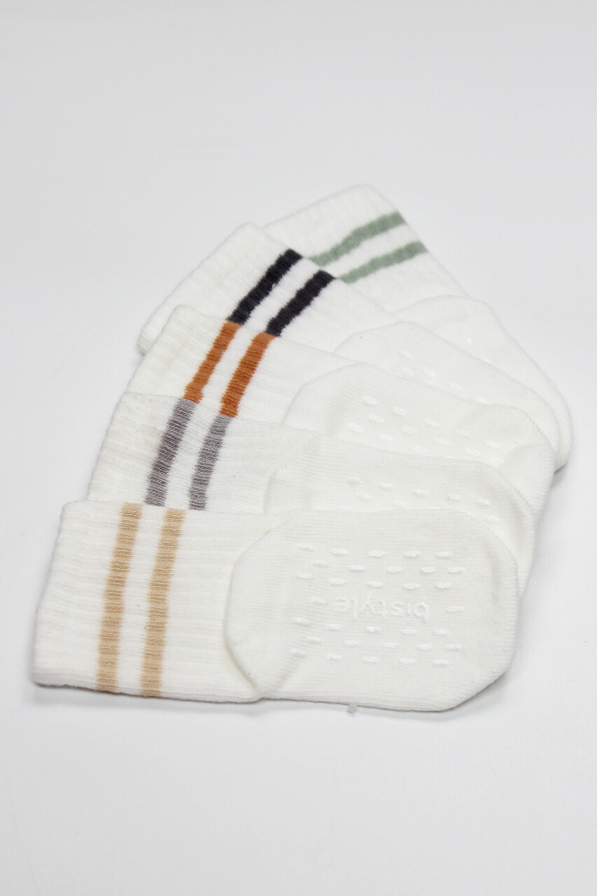 Bistyle 5'Li Penye Kaymaz Çember Soket Çorap 10122 Ekru - 4