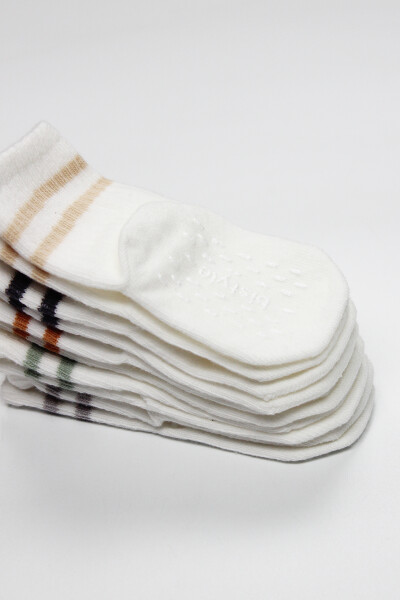 Bistyle 5'Li Penye Kaymaz Çember Soket Çorap 10122 Ekru - 5