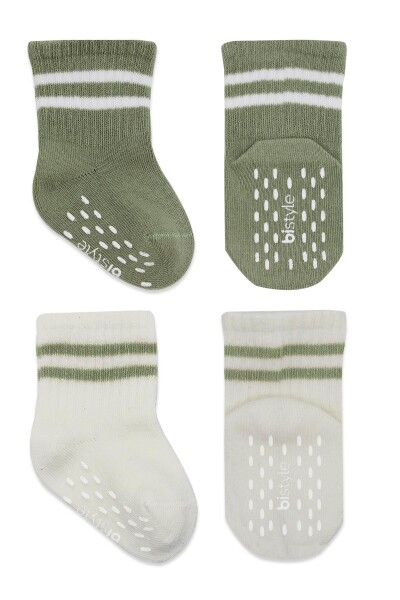 Bistyle 2li Çemberli Kaymaz Soket Çorap 10125 Nil Ekru - 2