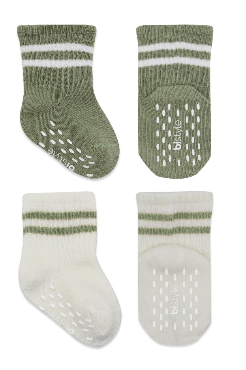 Bistyle 2li Çemberli Kaymaz Soket Çorap 10125 Nil Ekru - 2