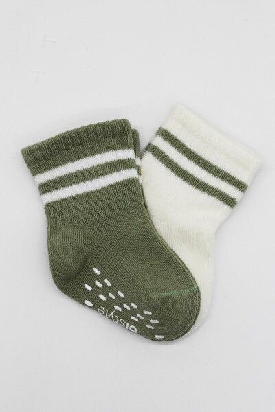 Bistyle 2li Çemberli Kaymaz Soket Çorap 10125 Nil Ekru - 4