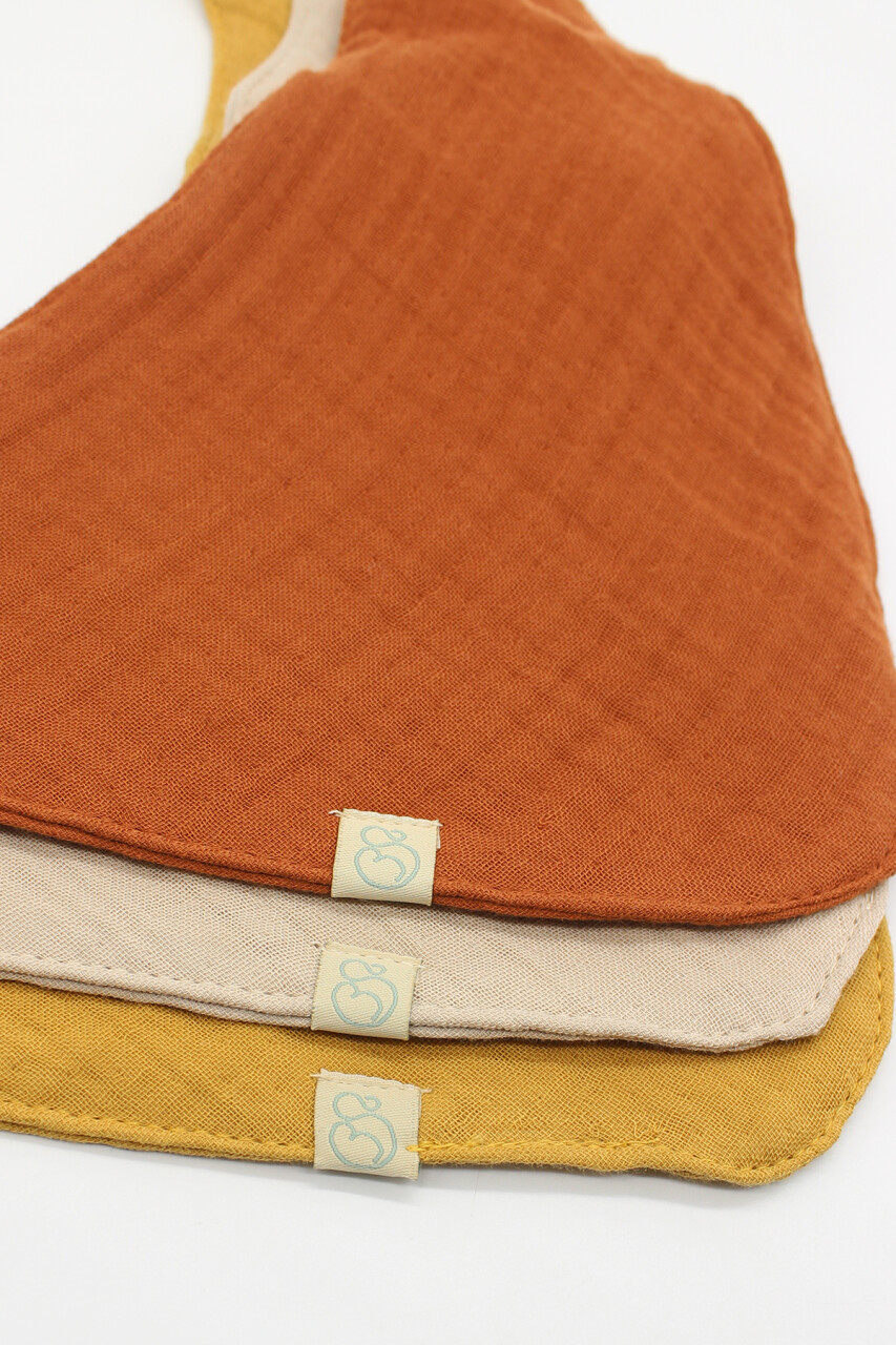 Bistyle Müslin Fular Önlük 3'Lü BS60102 Kiremit Bej Hardal - 3