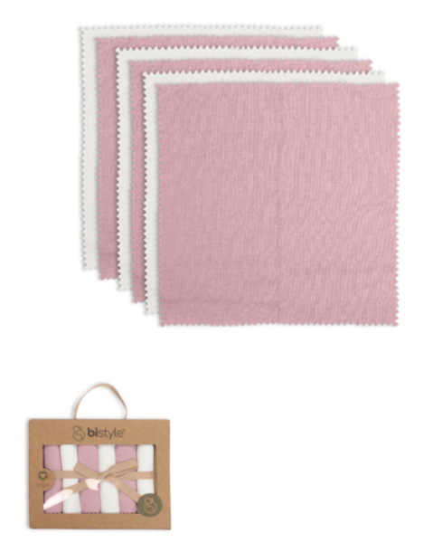 Bistyle Colours Kutulu 6lı Penye Mendil 20x20 90161 Ekru Gül Kurusu - Bistyle