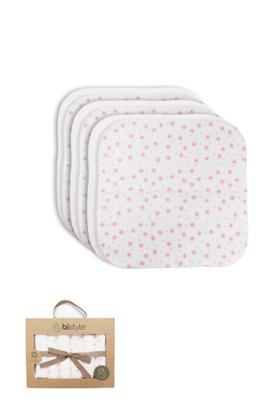 Bistyle Stars Kutulu 6lı Penye Mendil 20x20 90104 Pudra - Bistyle