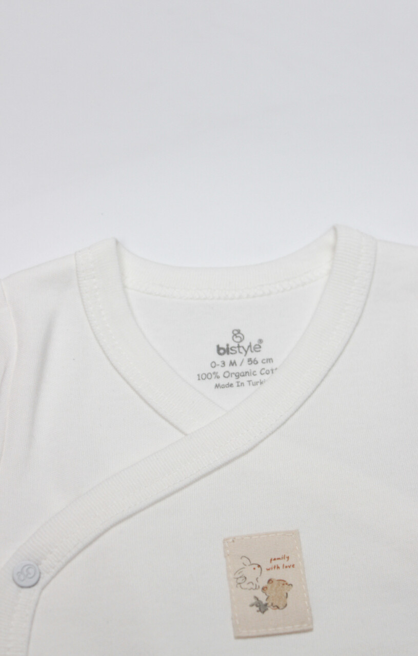 Bistyle Kruvaze Body Yarım Kol With You Family 17143 Bej - 2