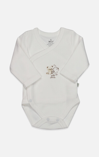 Bistyle Kruvaze Body Uzun Kol With You Family 17145 Bej - Bistyle