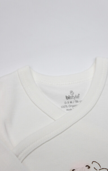 Bistyle Kruvaze Body Uzun Kol Love You Family 17146 Pudra - 2