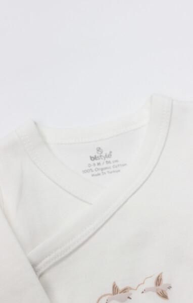 Bistyle Kruvaze Body Uzun Kol Love You Smile 17147 Ekru - 2