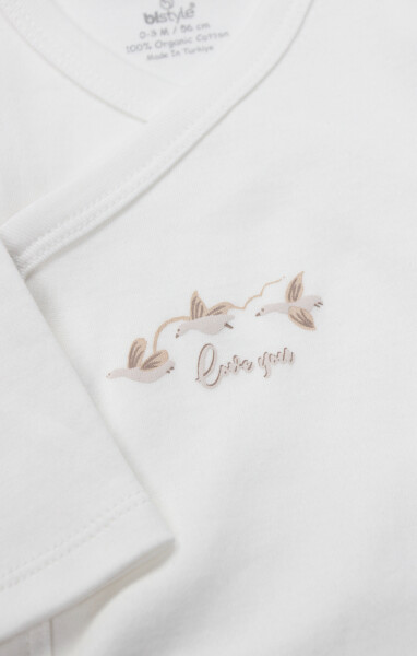 Bistyle Kruvaze Body Uzun Kol Love You Smile 17147 Ekru - 3