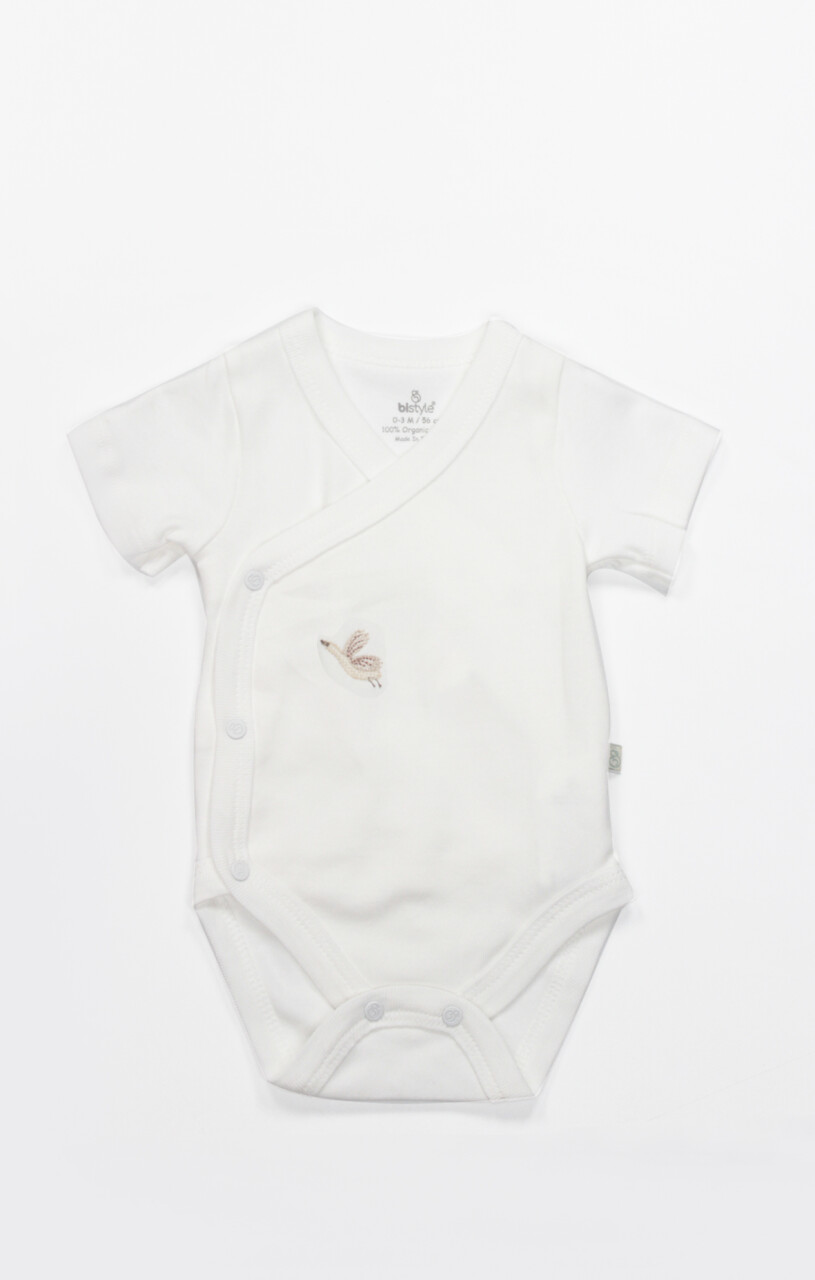 Bistyle Kruvaze Body Yarım Kol Love You Smile 17148 Ekru - 1